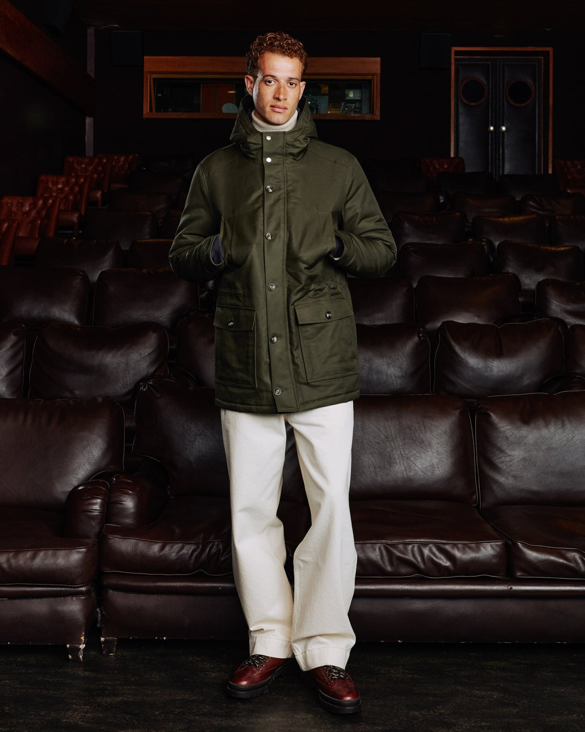 Parka en coton kaki 100% naturelle