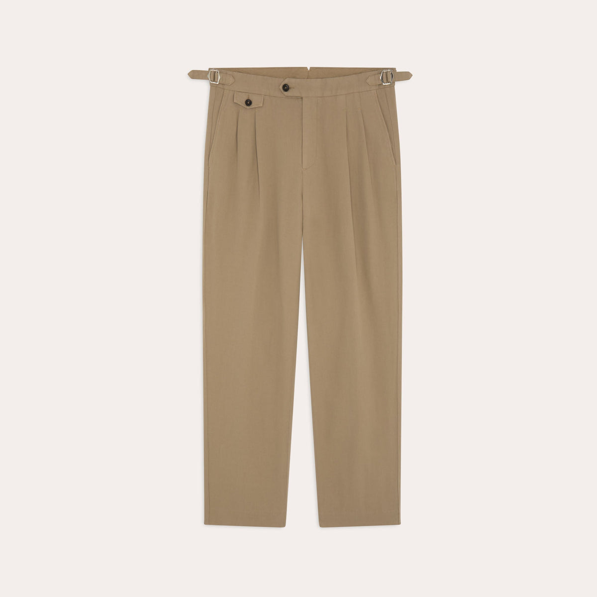 Pantalon en coton et lin beige