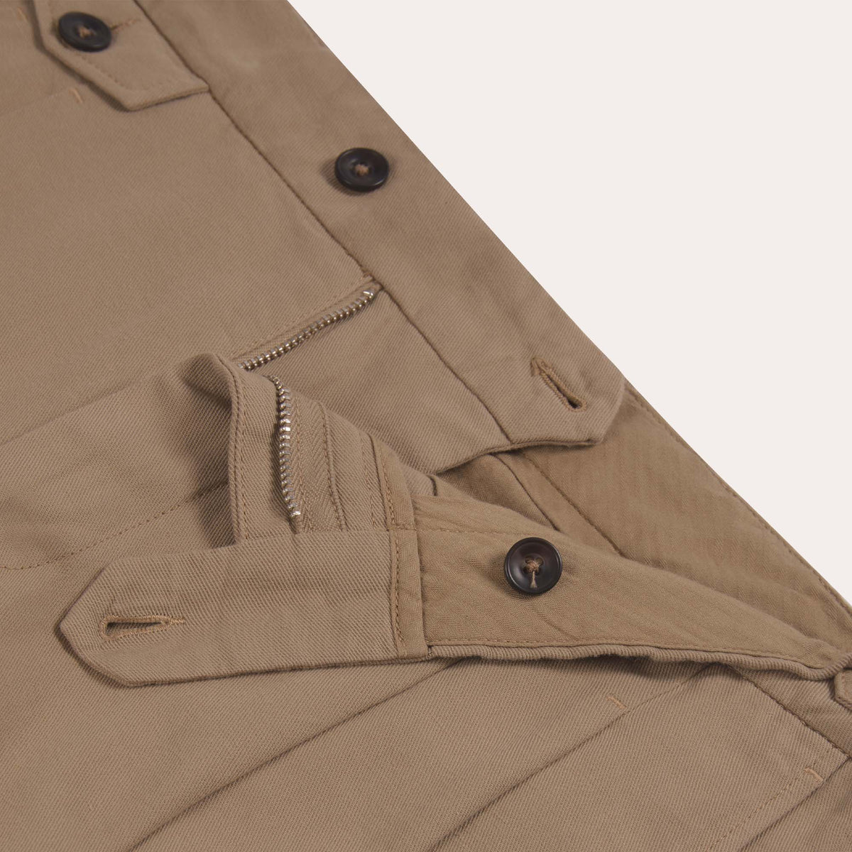 Pantalon en coton et lin beige
