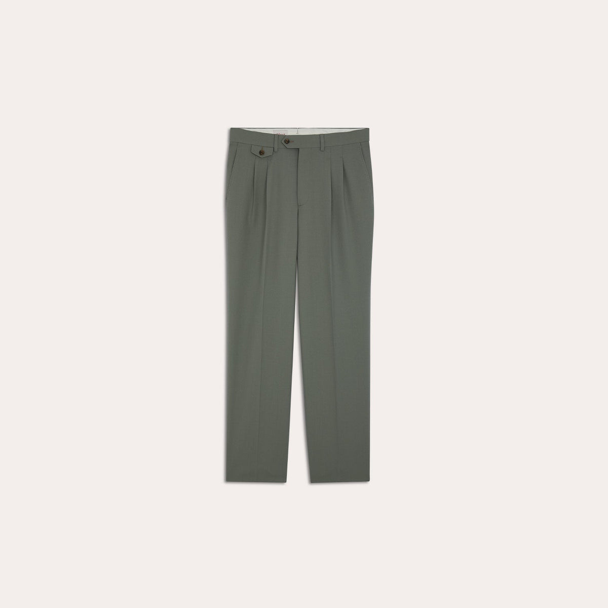 Pantalon à pinces en laine froide sauge