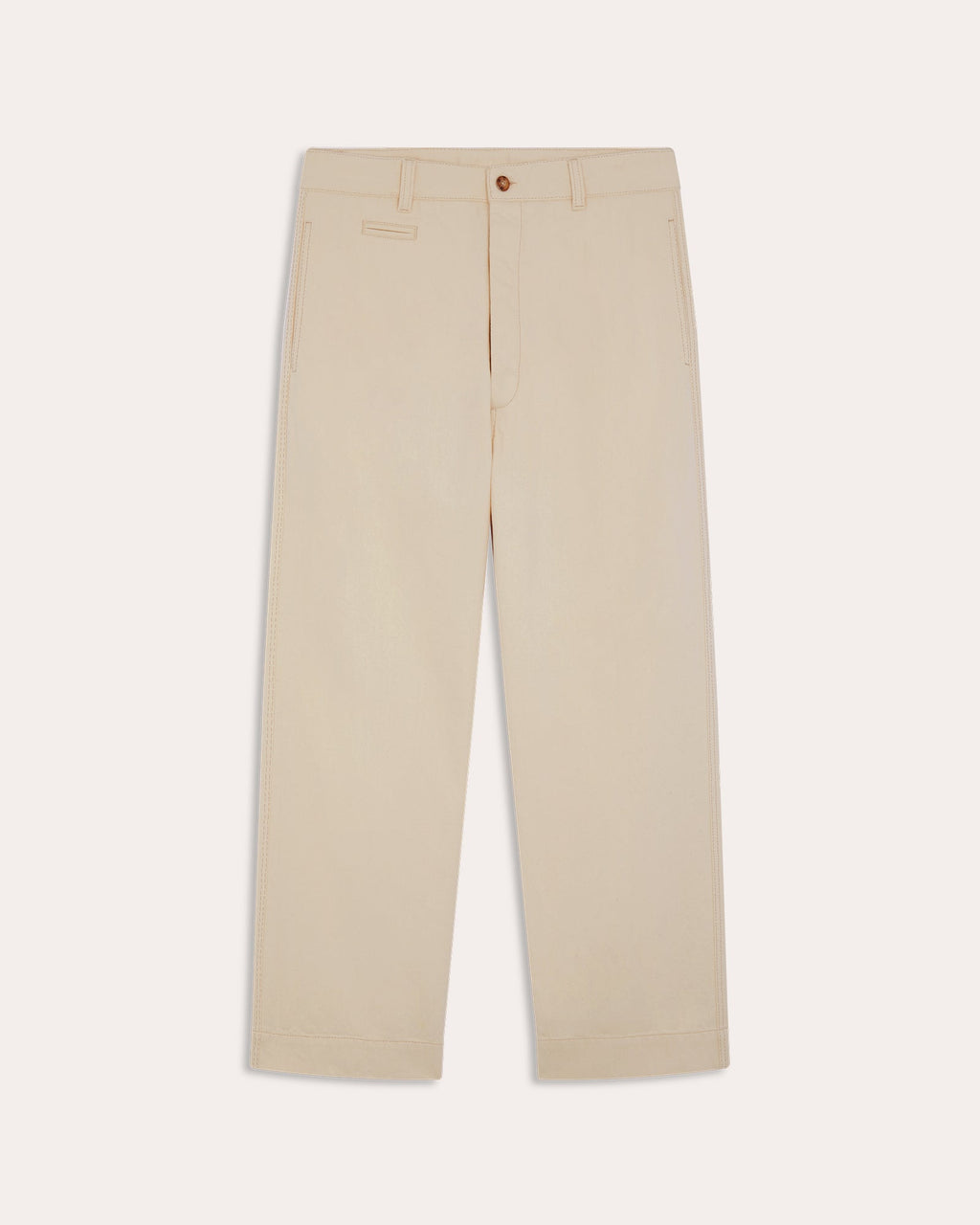 Pantalon large en denim écru