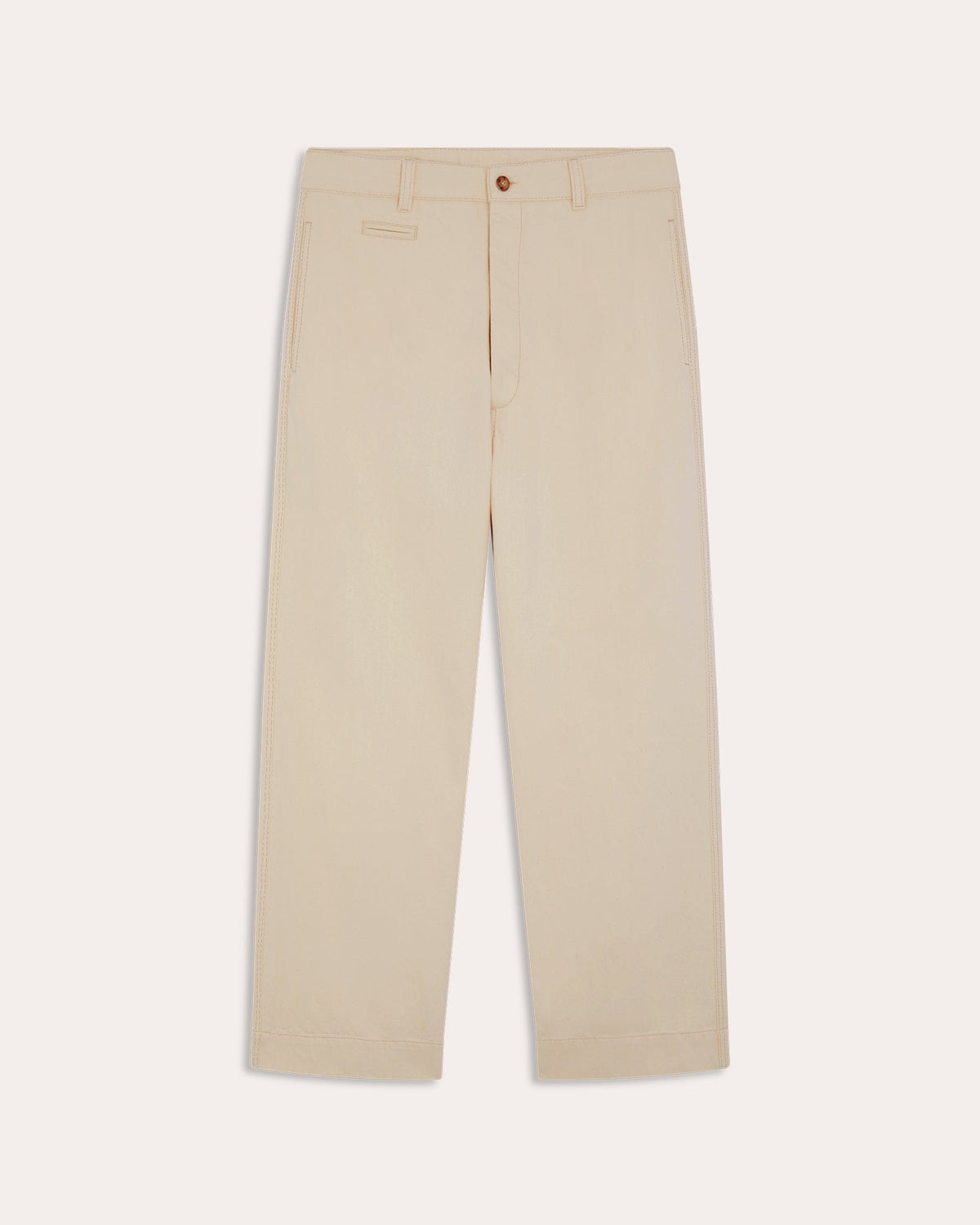 Pantalon large en denim écru