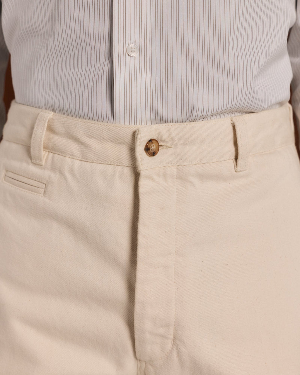 Pantalon large en denim écru