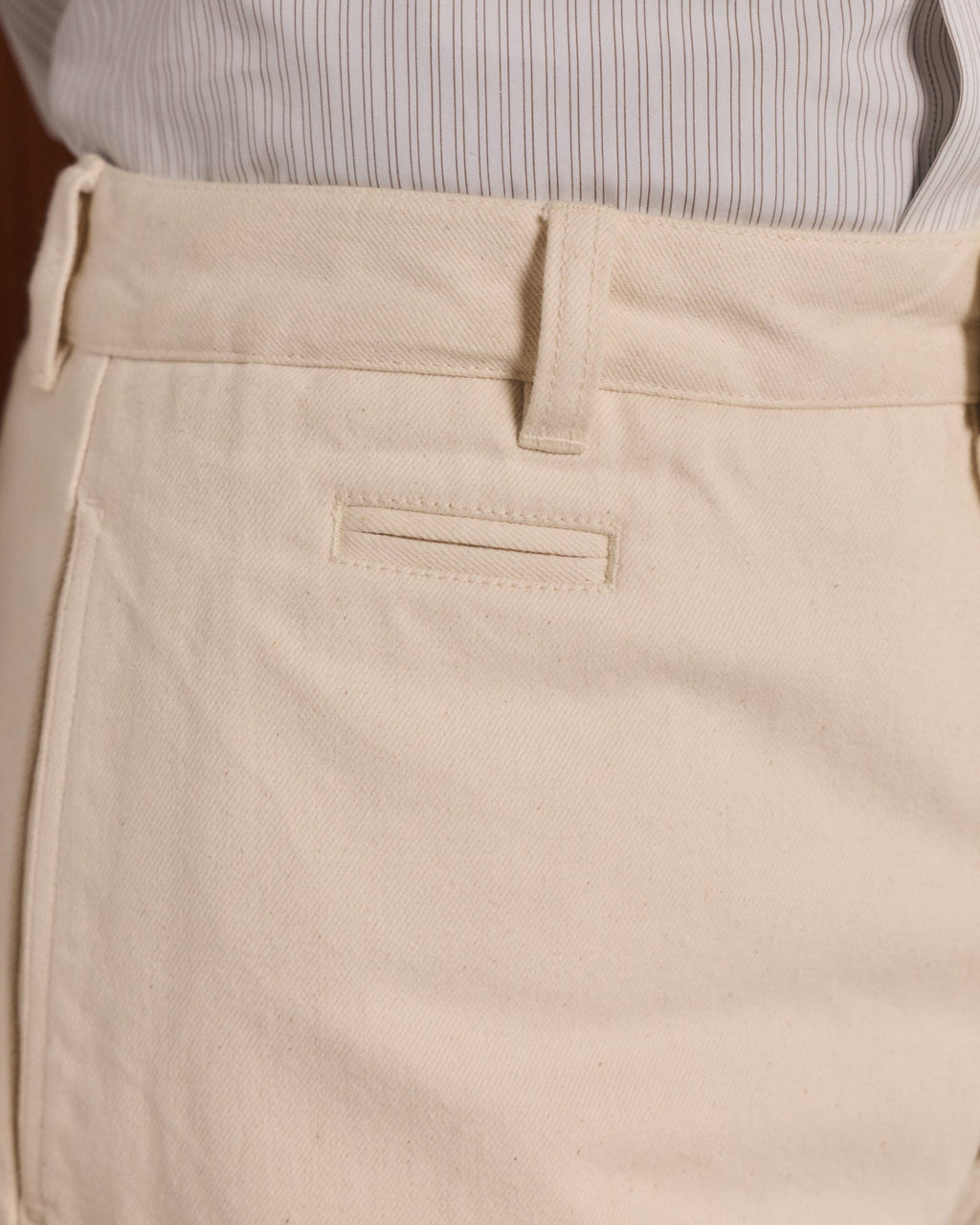 Pantalon large en denim écru