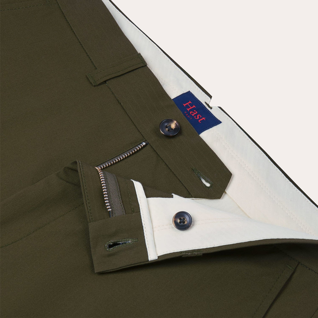 Pantalon cargo kaki en ripstop japonais