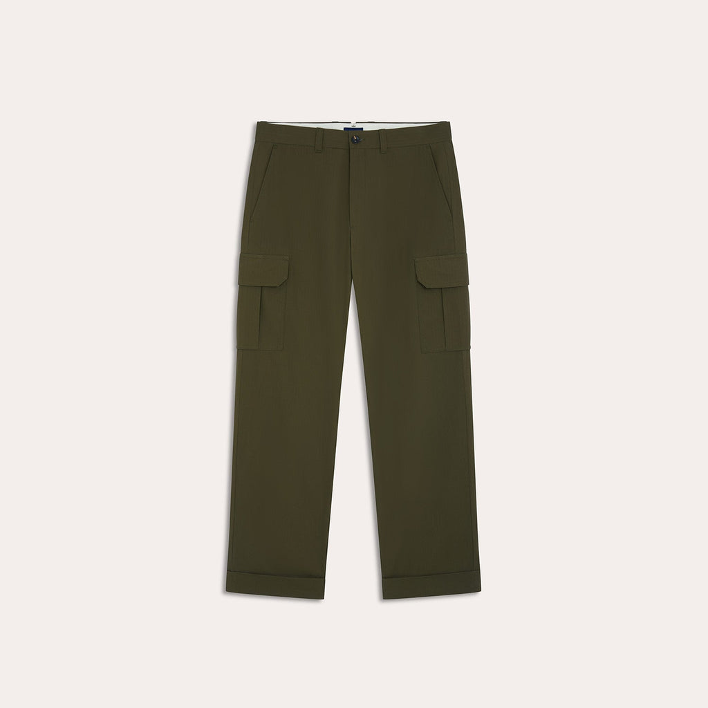 Pantalon cargo kaki en ripstop japonais