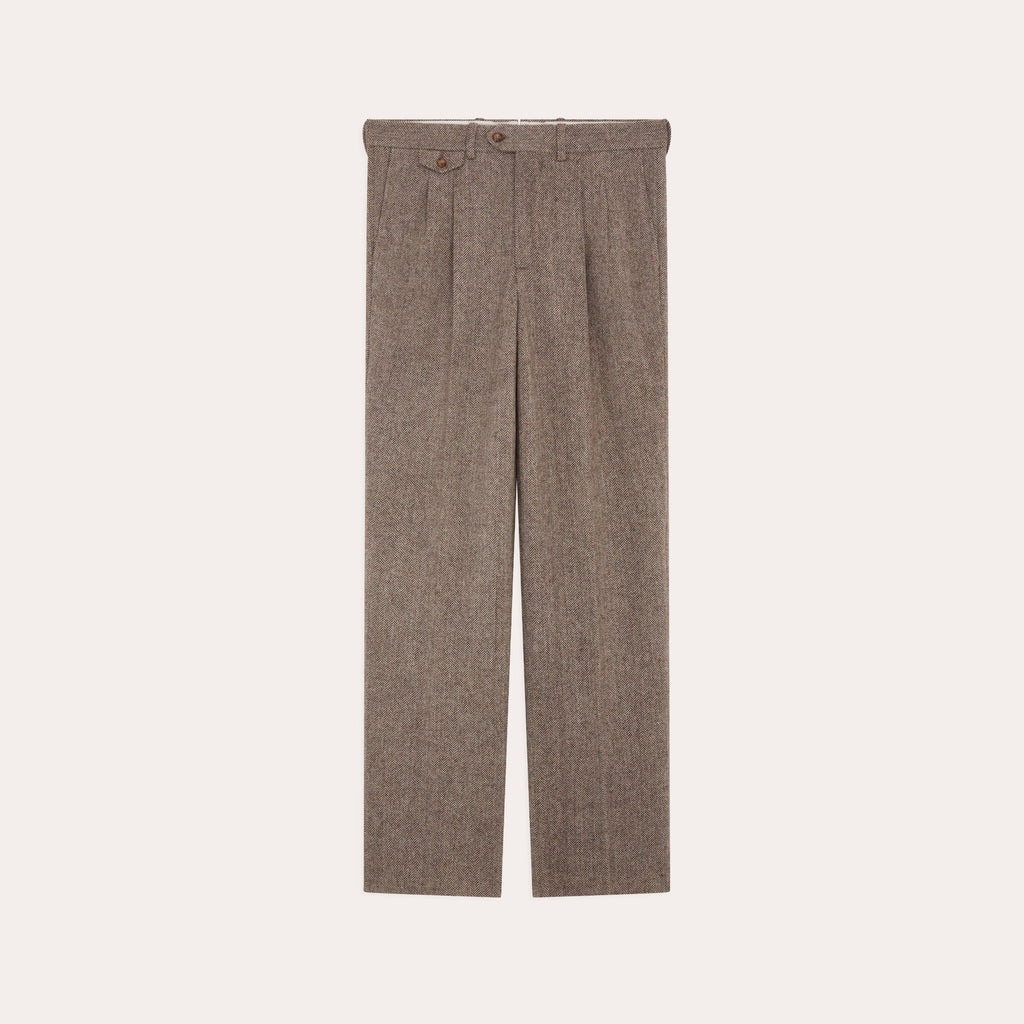 Costume en laine chevron marron
