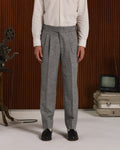 Pantalon gurkha en laine Donegal grise chinée