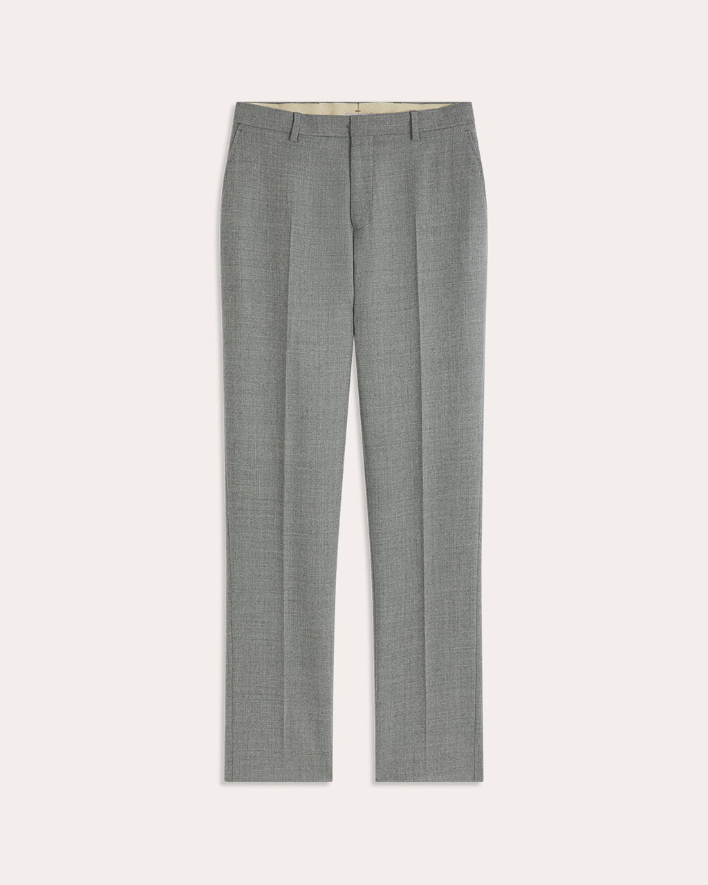 Costume en flanelle de laine grise, pantalon droit