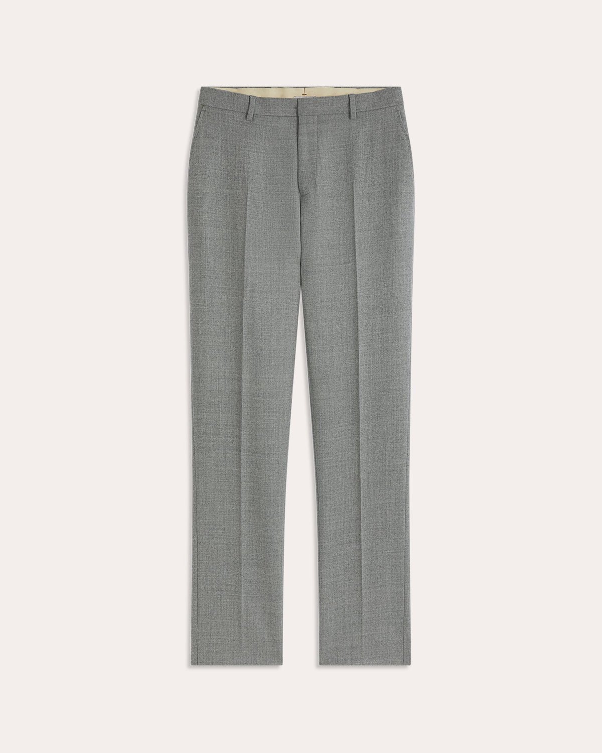 Costume en flanelle de laine grise, pantalon droit