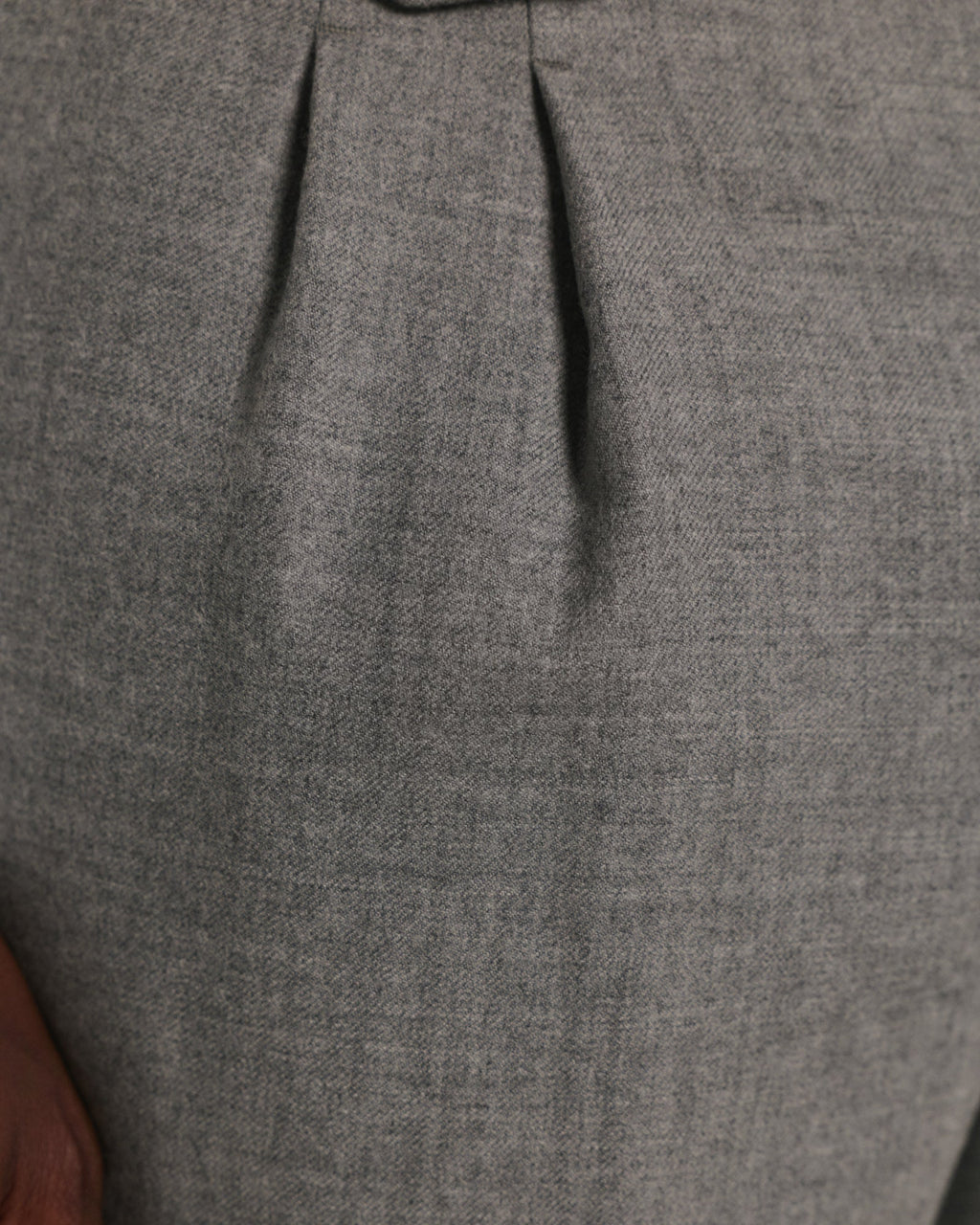 Pantalon à double plis en flanelle de laine grise