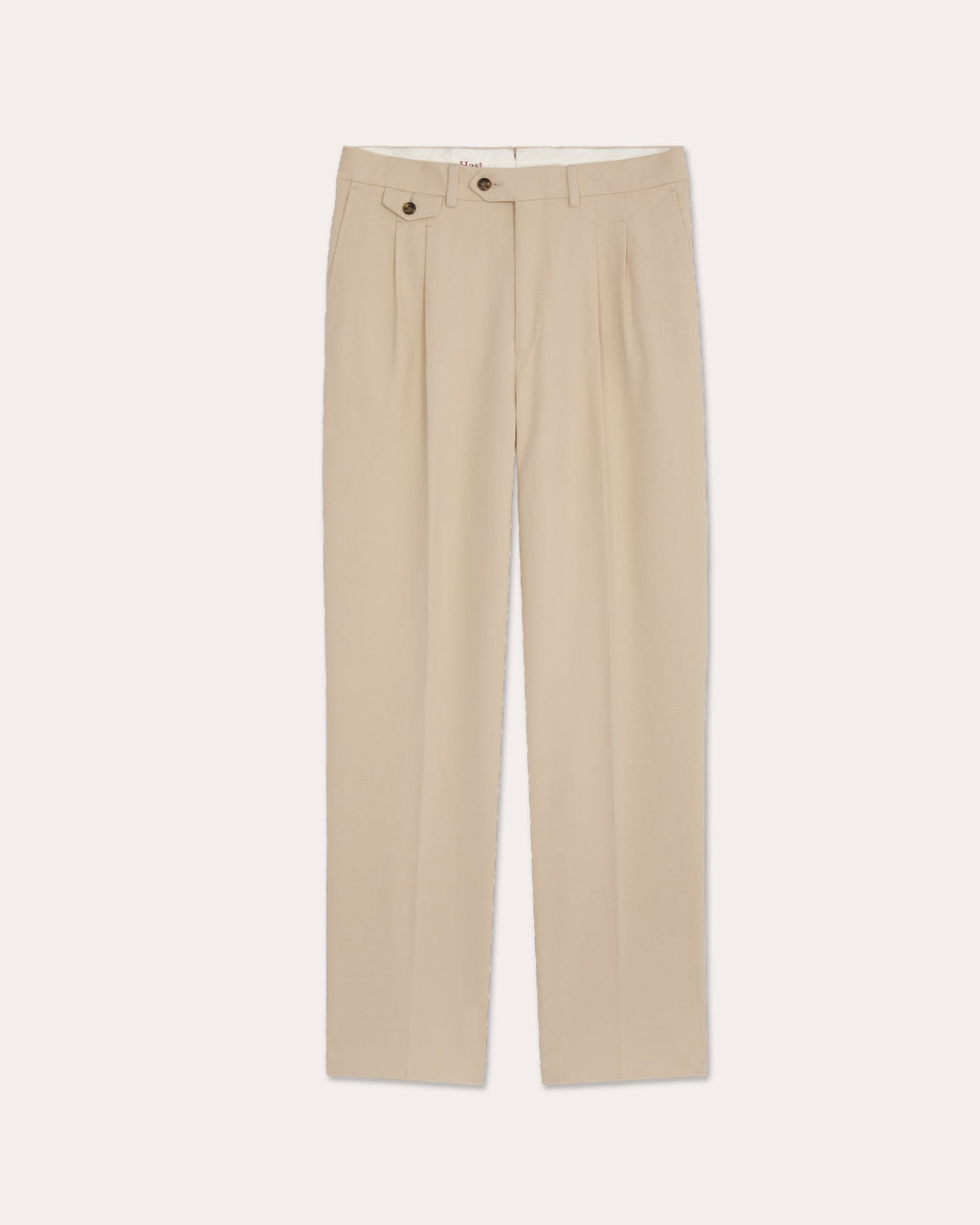 Pantalon à pinces en coton écru