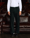 Pantalon jambe large en moleskine de coton vert