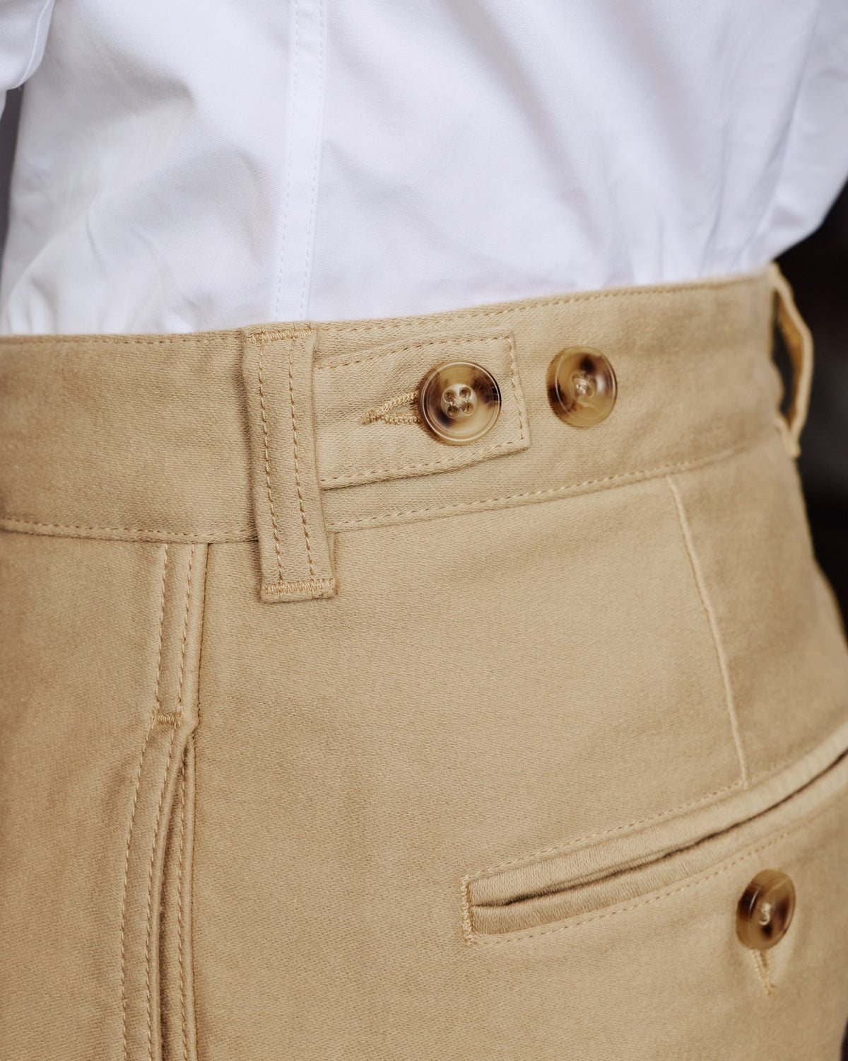 Pantalon casual en coton beige