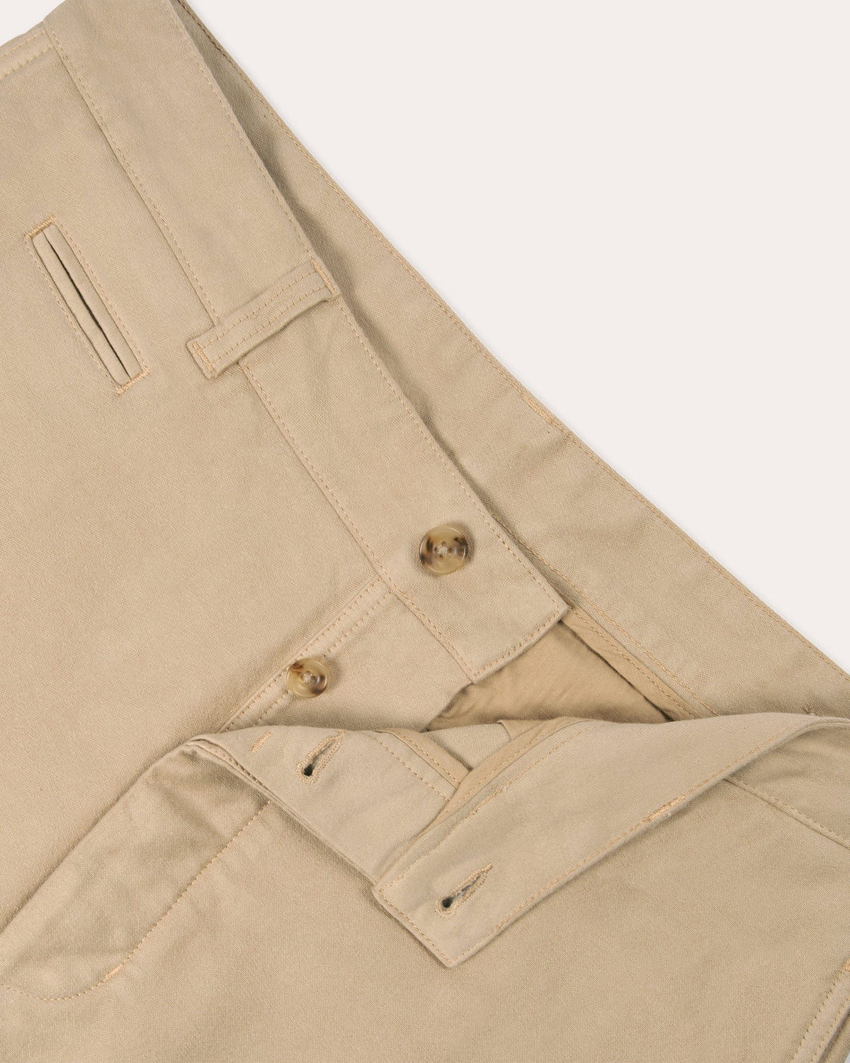 Pantalon casual en coton beige