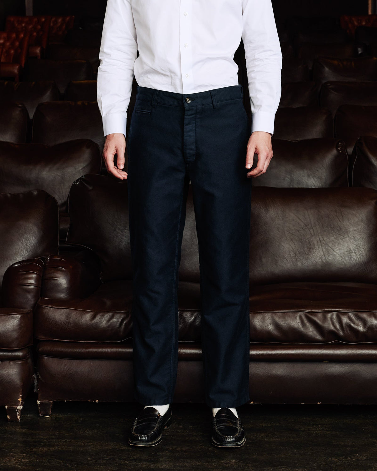 Pantalon casual en coton marine