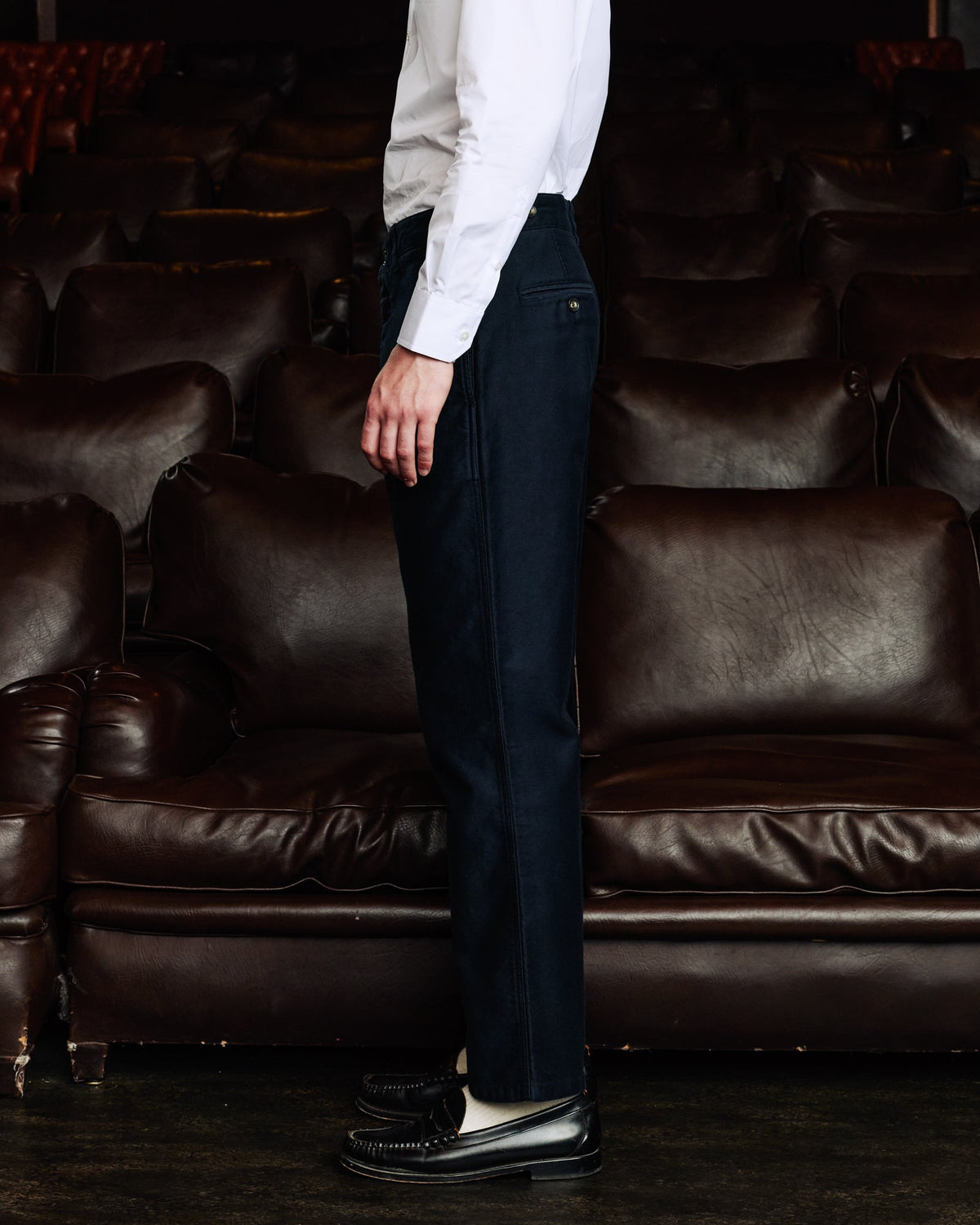 Pantalon casual en coton marine