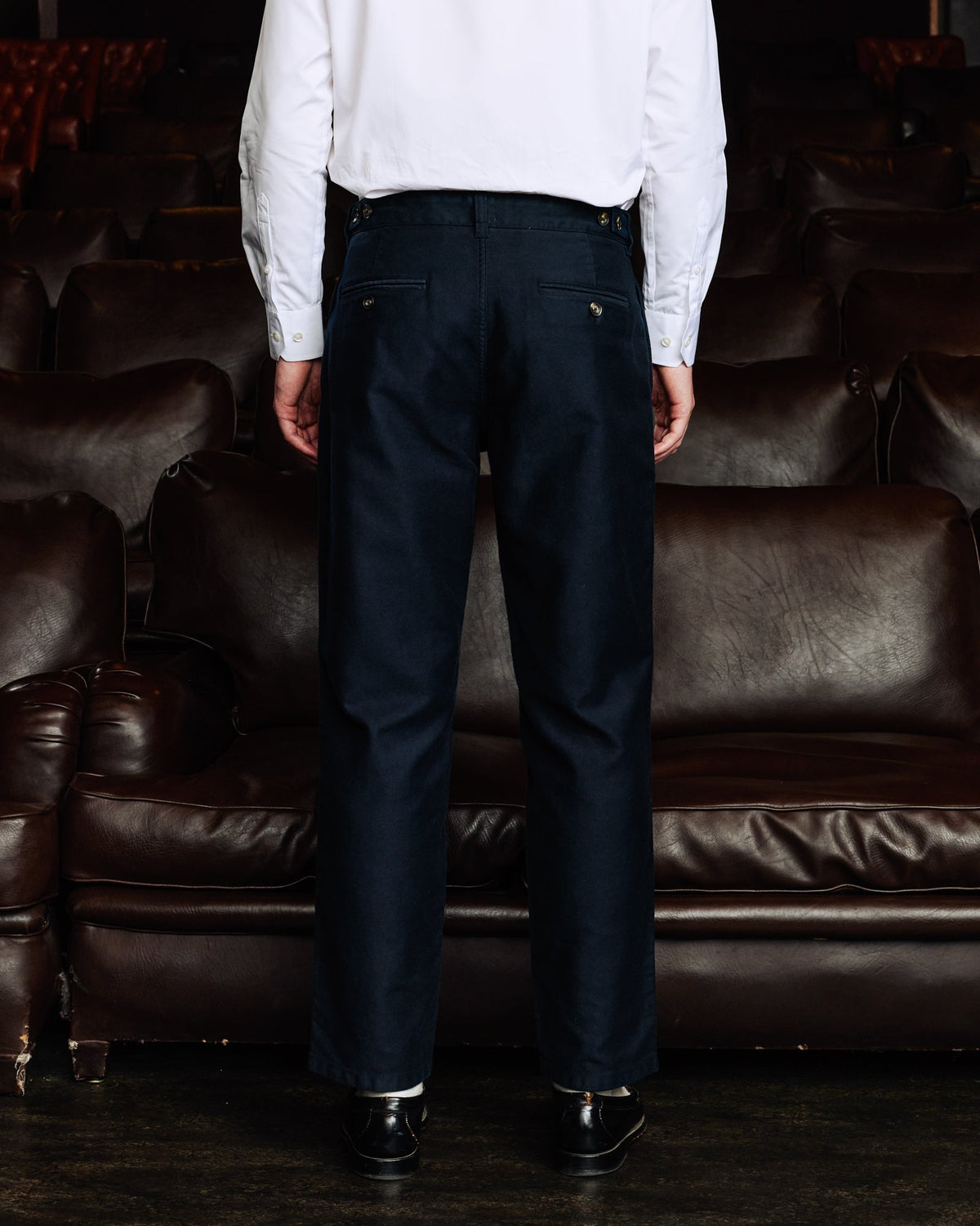 Pantalon casual en coton marine