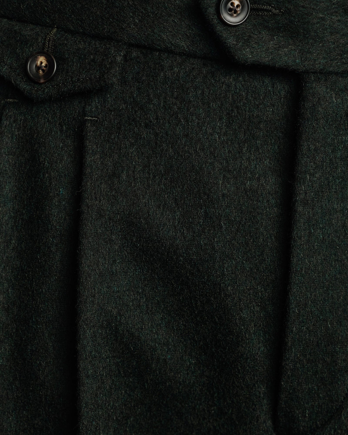 Pantalon à pinces en laine Loden vert