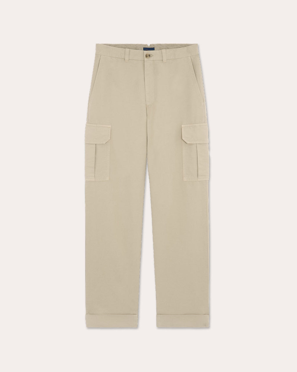 Pantalon cargo en coton beige