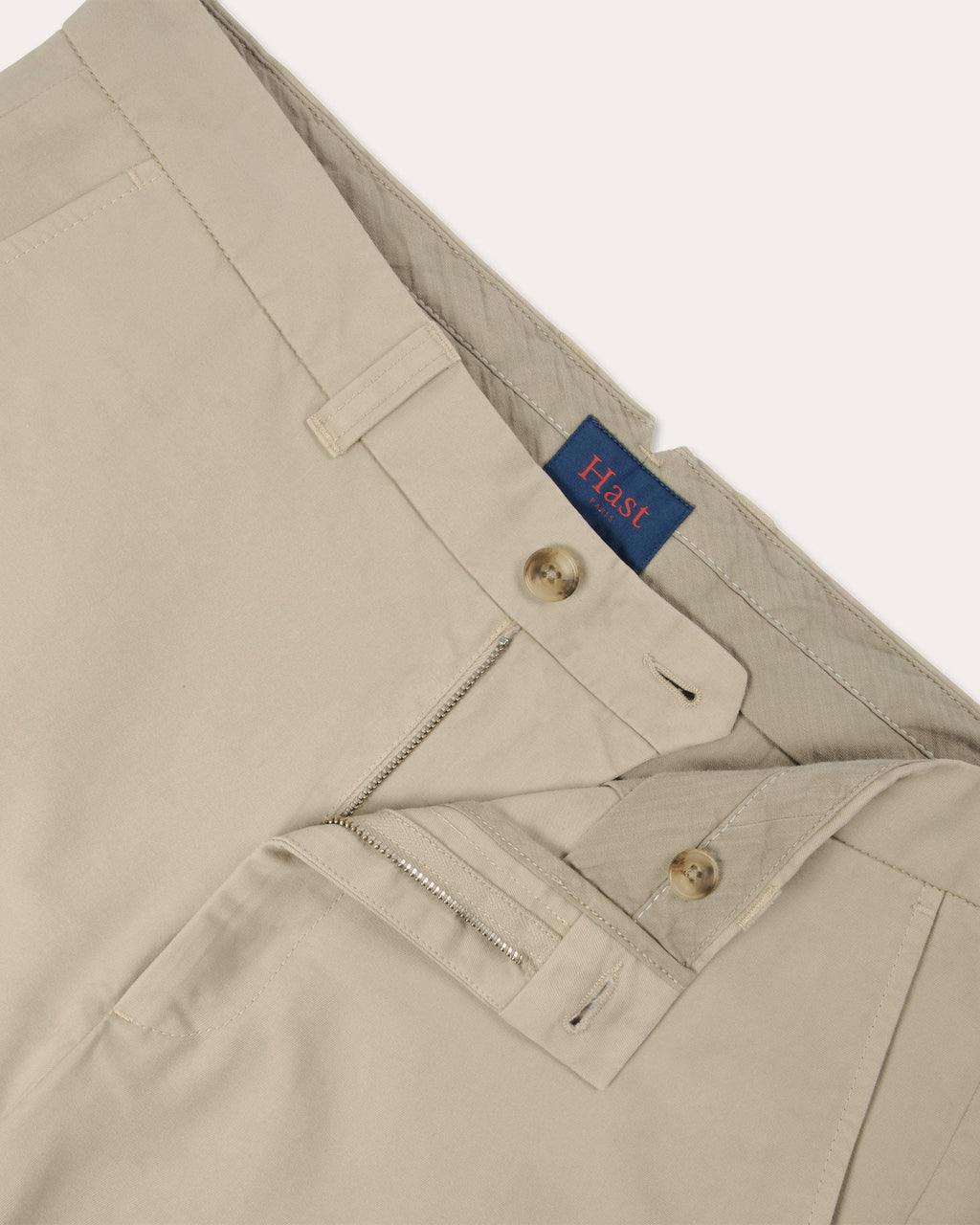 Pantalon cargo en coton beige