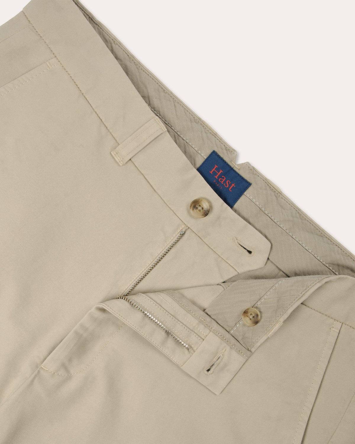 Pantalon cargo en coton beige