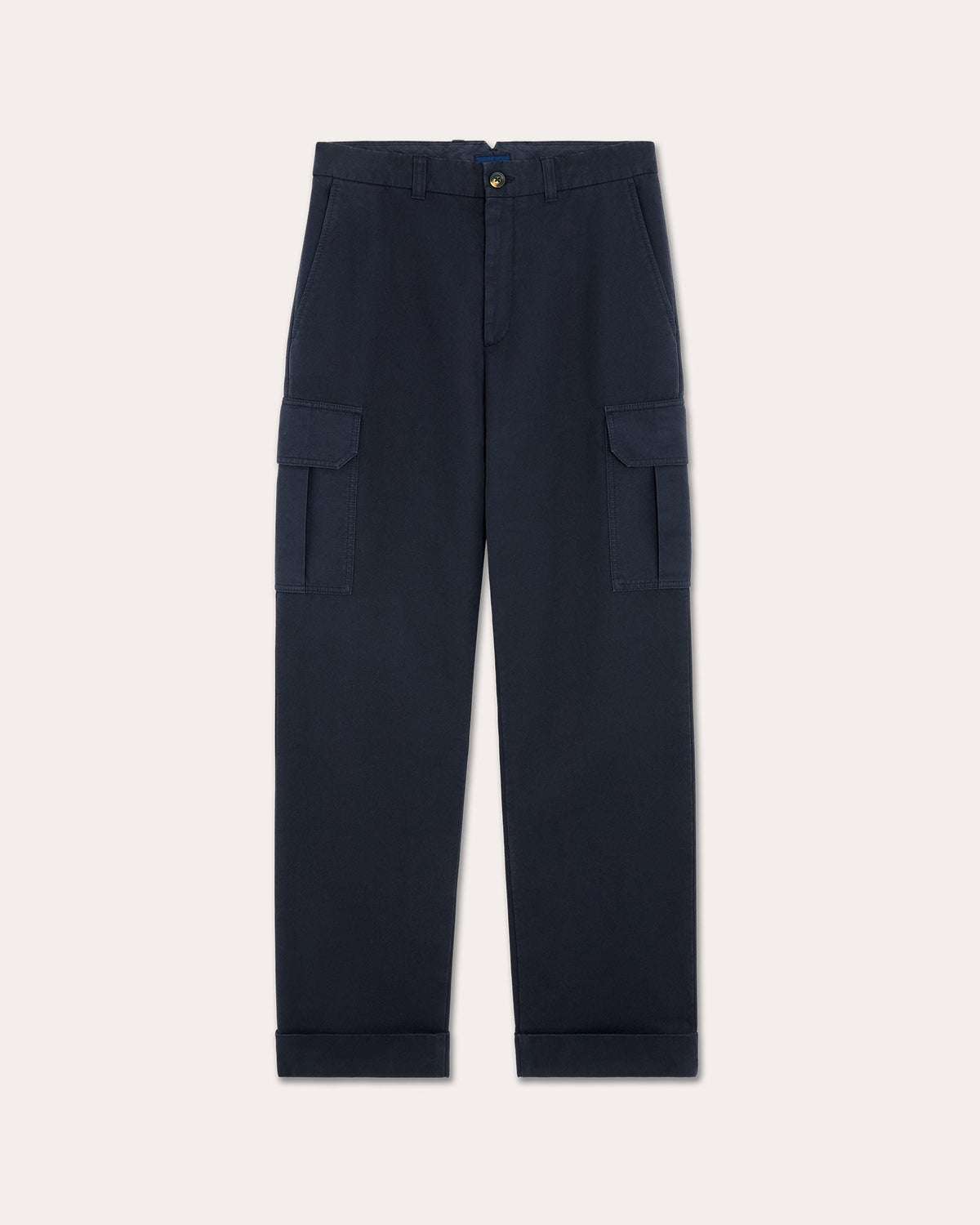 Pantalon cargo en coton marine