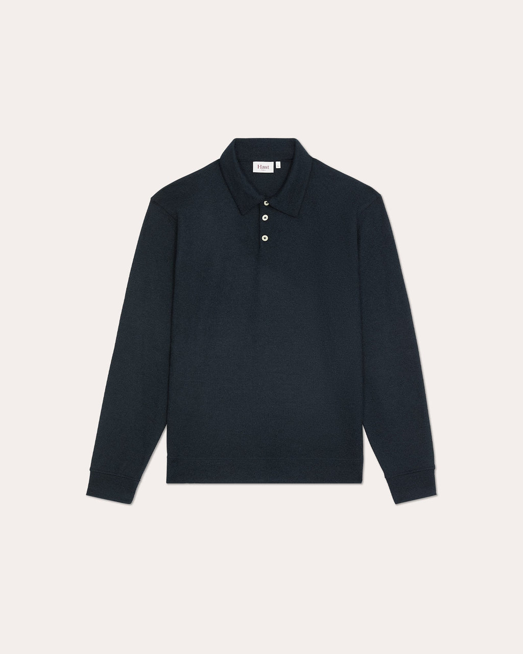 Polo manches longues en laine marine