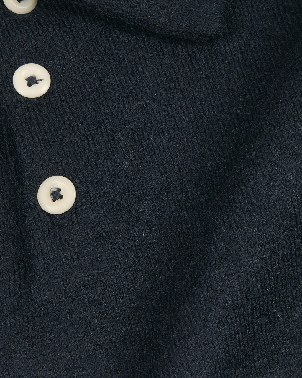 Polo manches longues en laine marine
