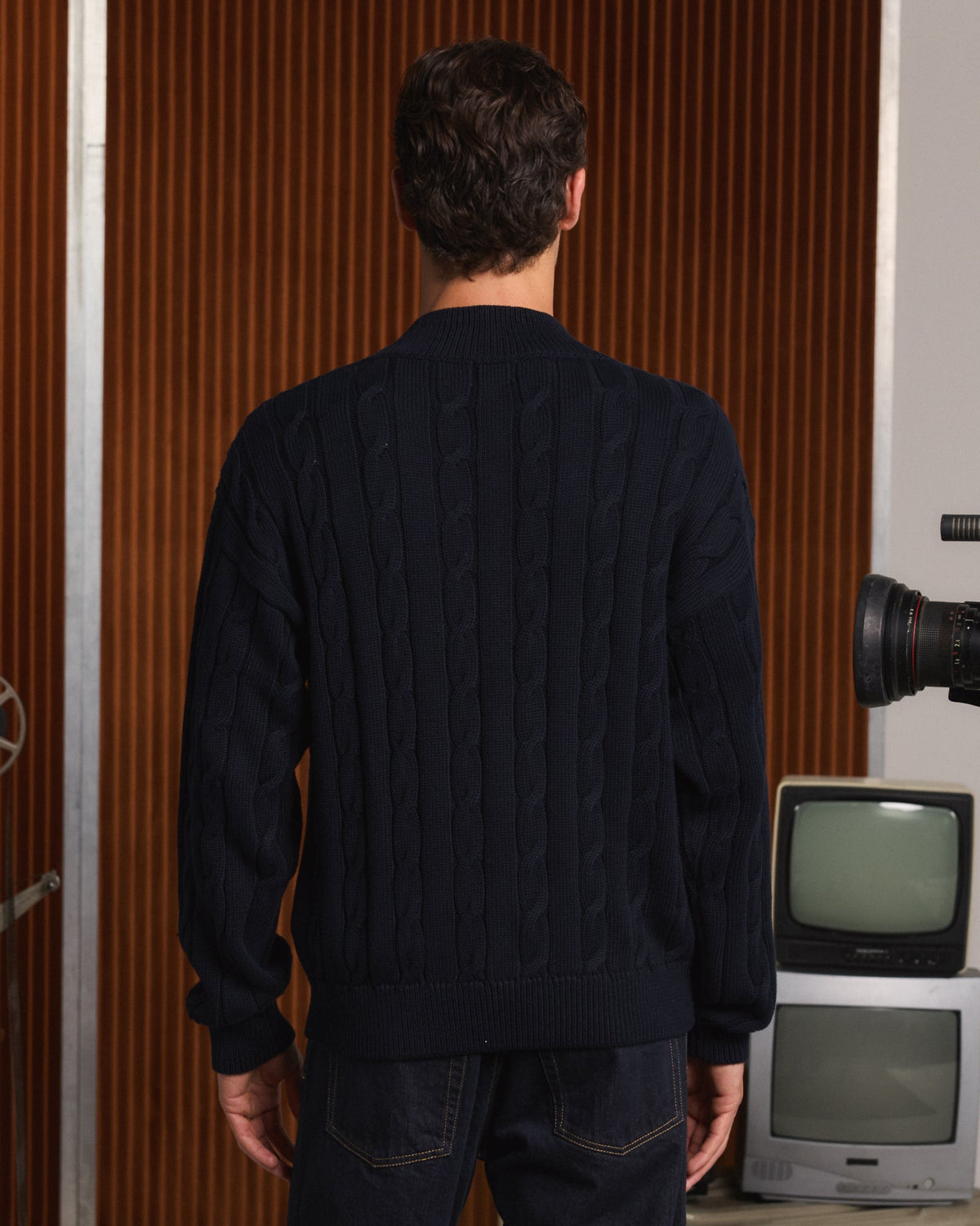 Pull en coton marine