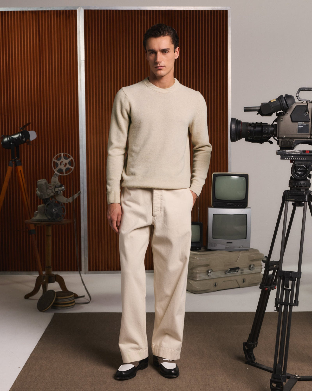 Pull en laine mérinos beige