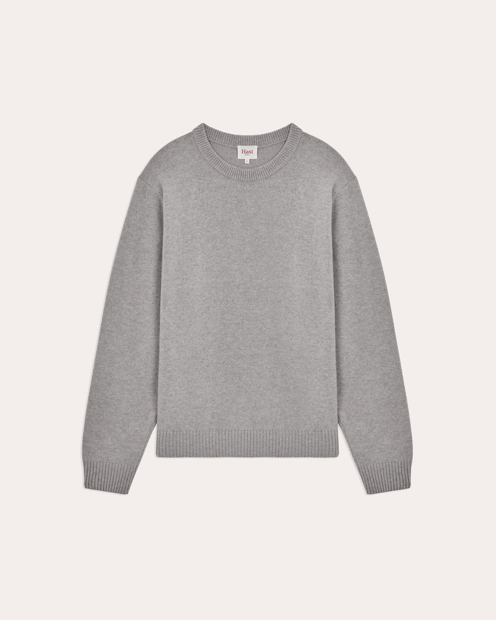 Pull col rond en laine mérinos extrafine supergeelong gris