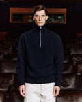 Pull col camionneur en laine extrafine marine