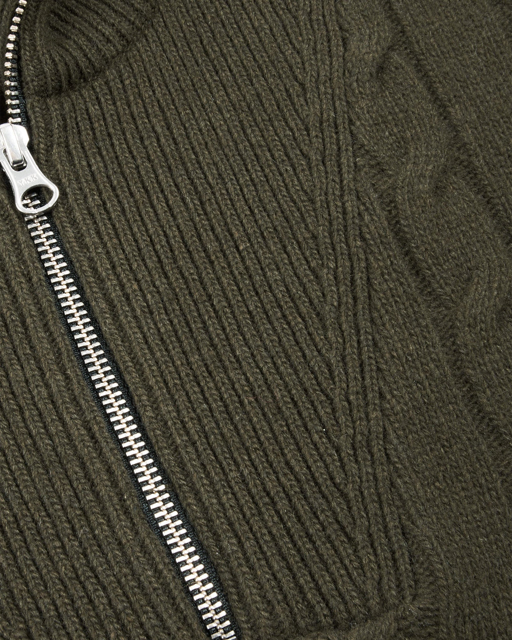 Pull col camionneur en laine extrafine kaki