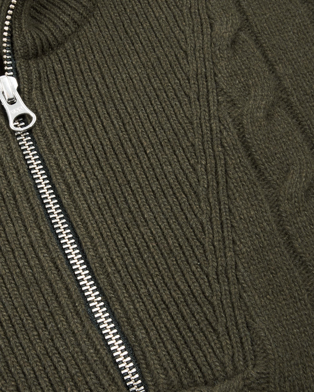 Pull col camionneur en laine extrafine kaki