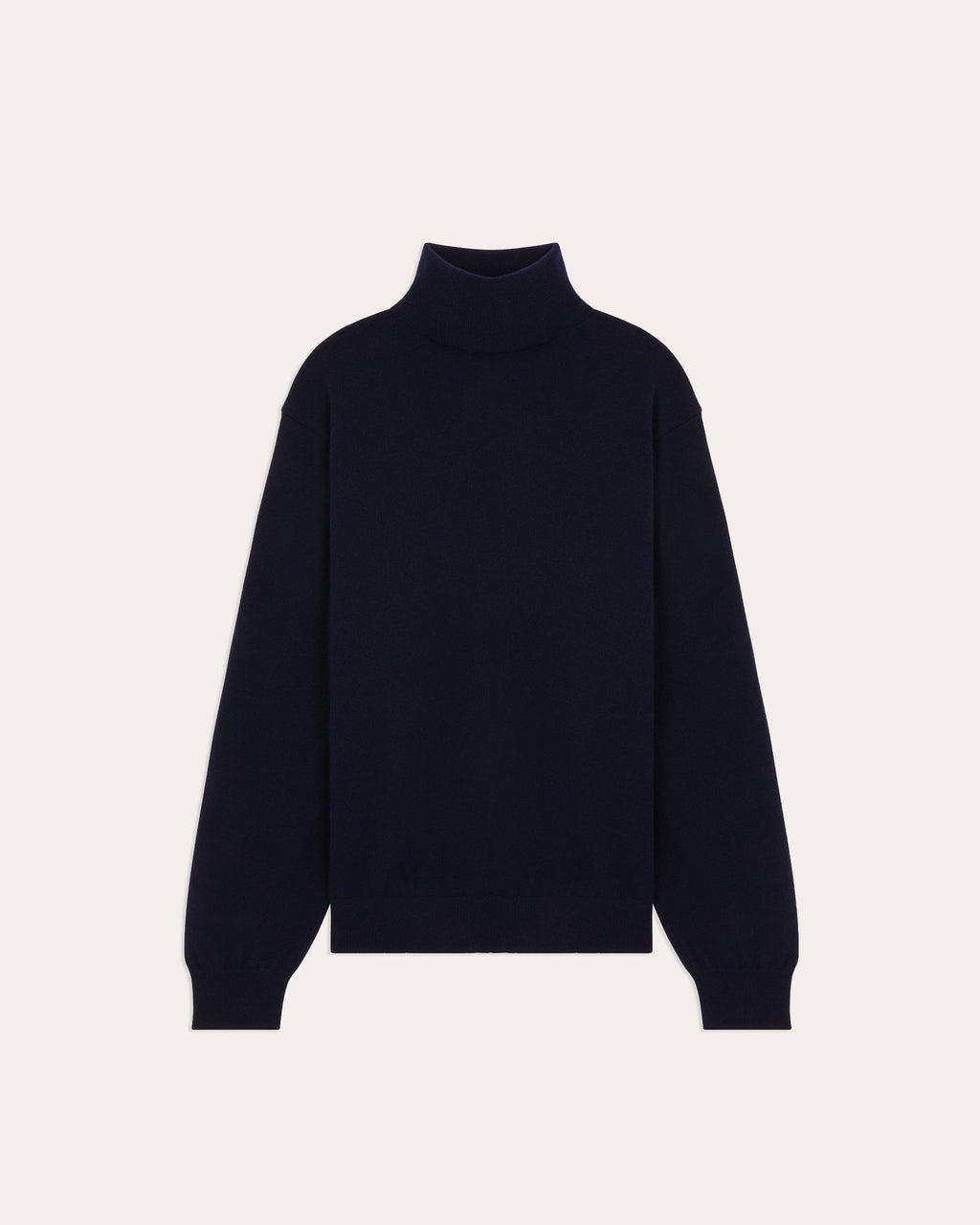 Pull col roulé en laine extrafine marine