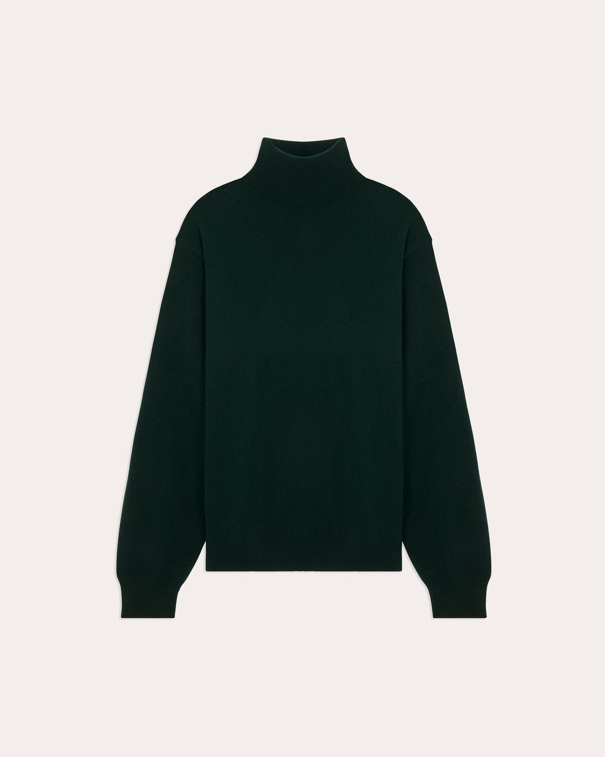 Pull col roulé en laine extrafine vert