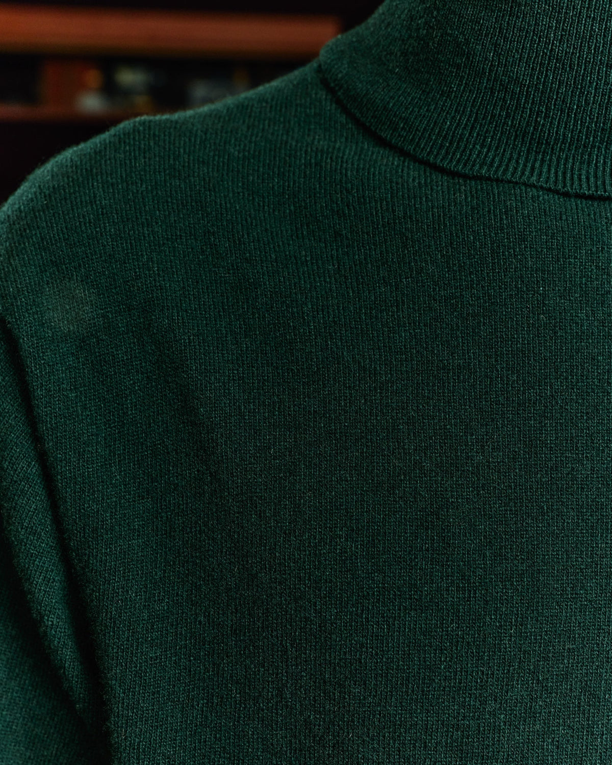 Pull col roulé en laine extrafine vert