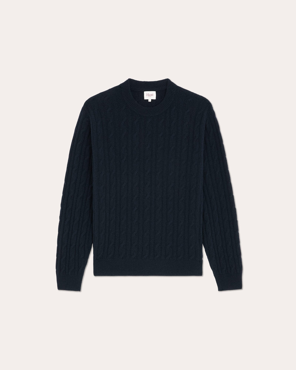 Pull col rond en laine mérinos extrafine marine