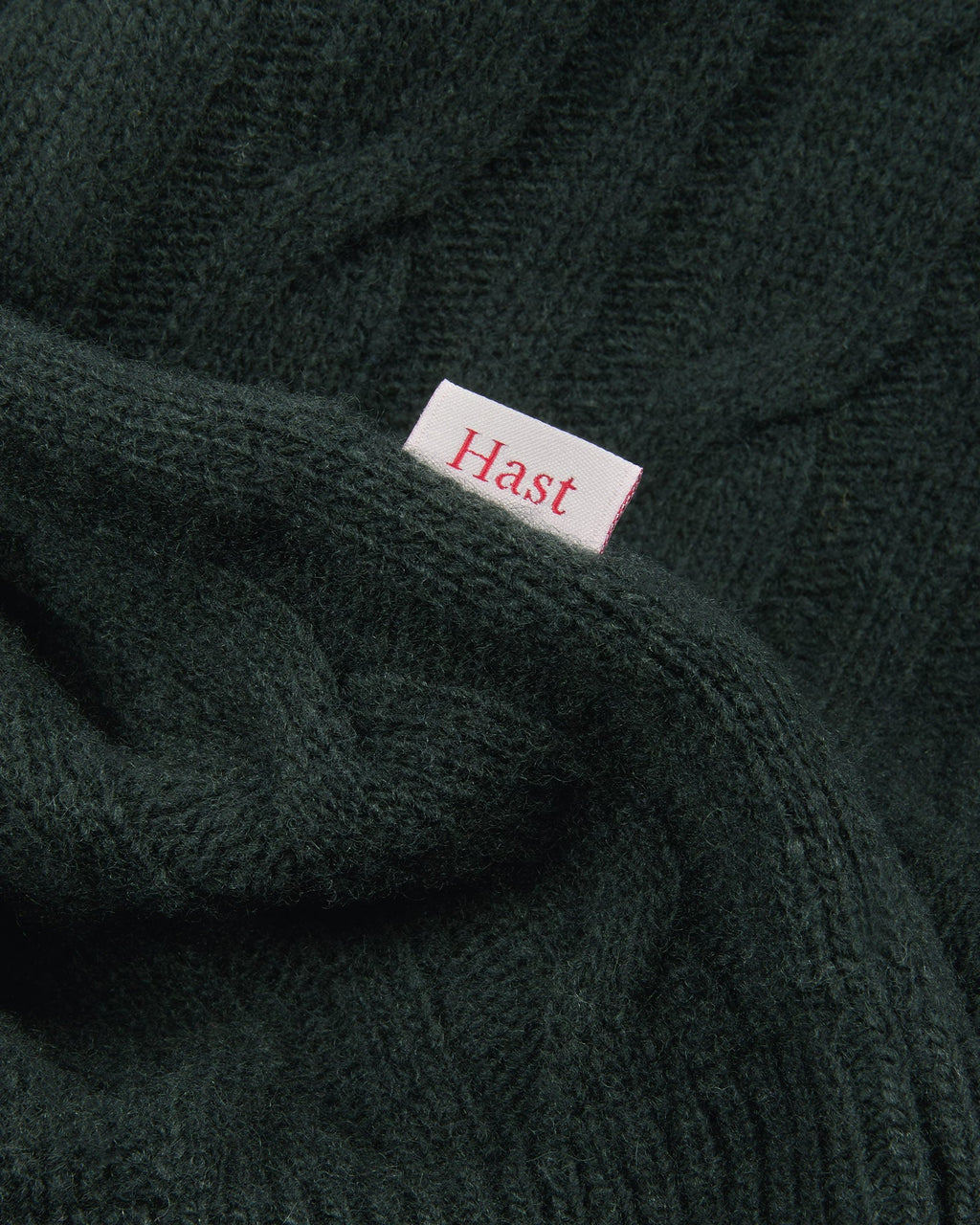 Pull col rond torsadé en laine mérinos extrafine vert