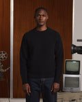 Pull col rond en laine vierge mérinos extrafine noir