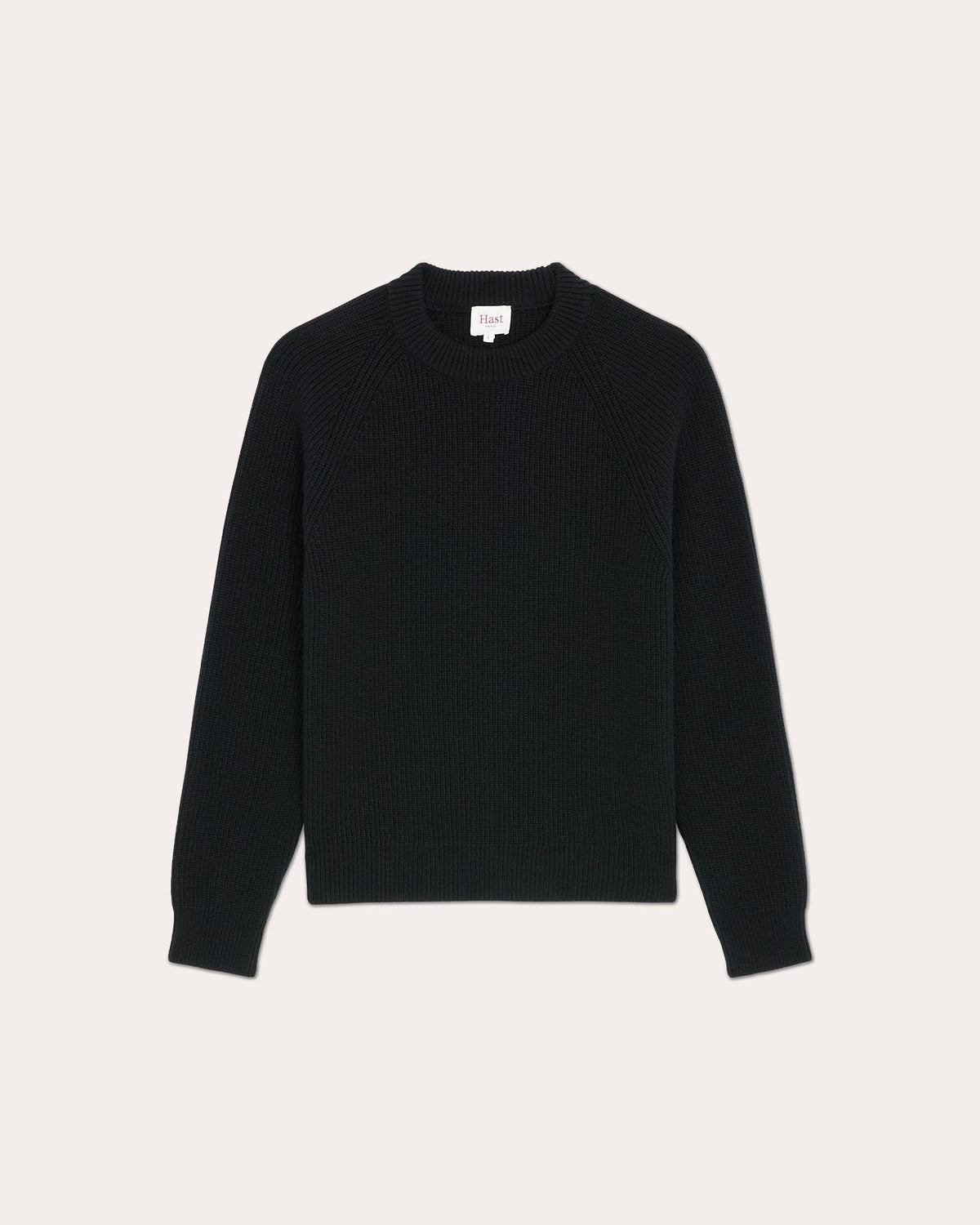 Pull col rond en laine vierge mérinos extrafine noir