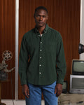 Chemise en velours vert sapin
