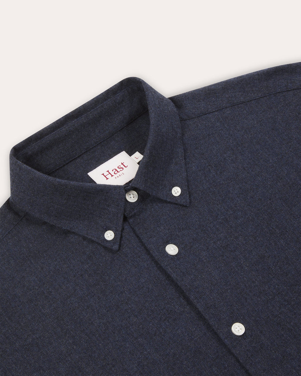 Chemise en flanelle à micro-chevrons bleu nuit
