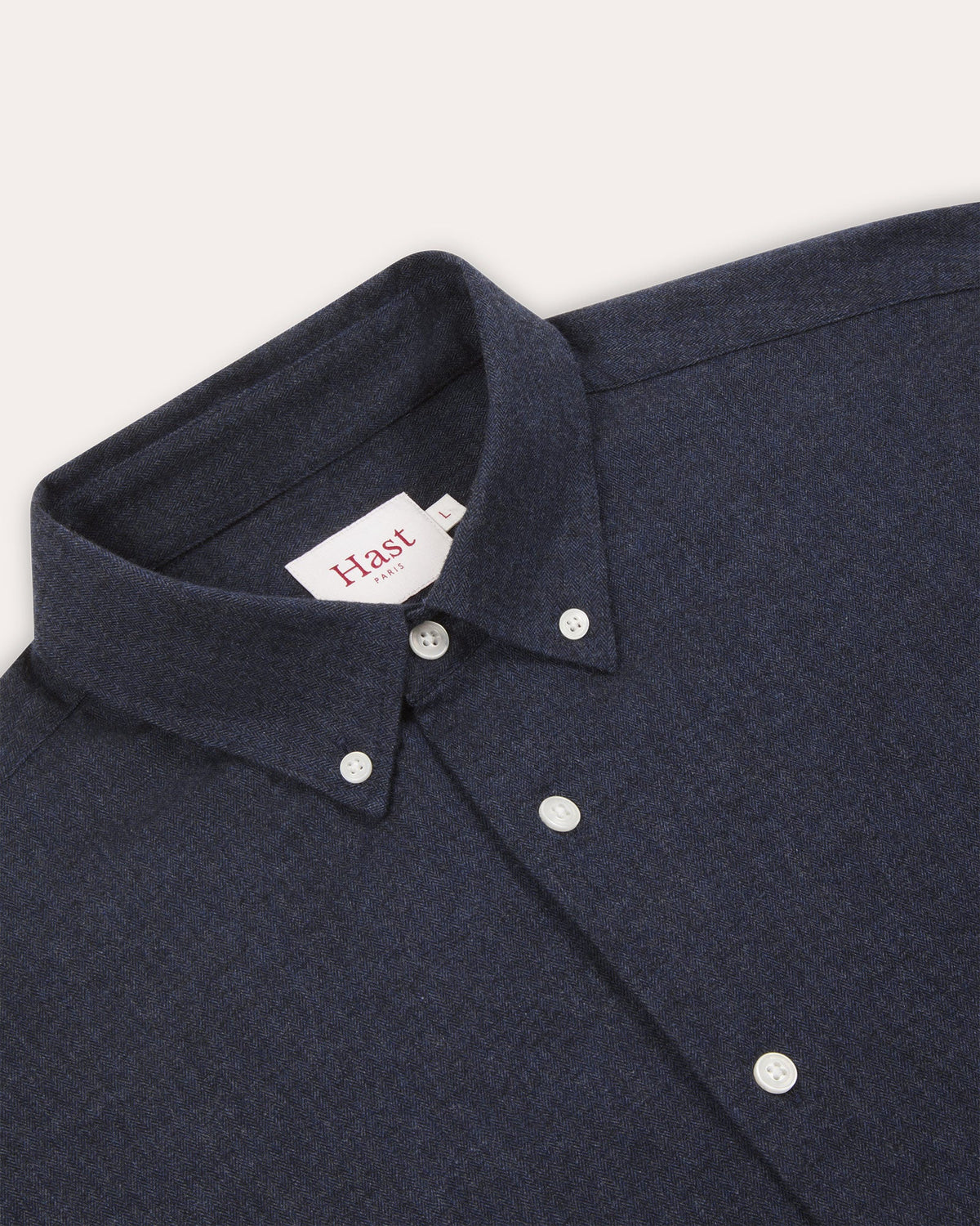 Chemise en flanelle à micro-chevrons bleu nuit