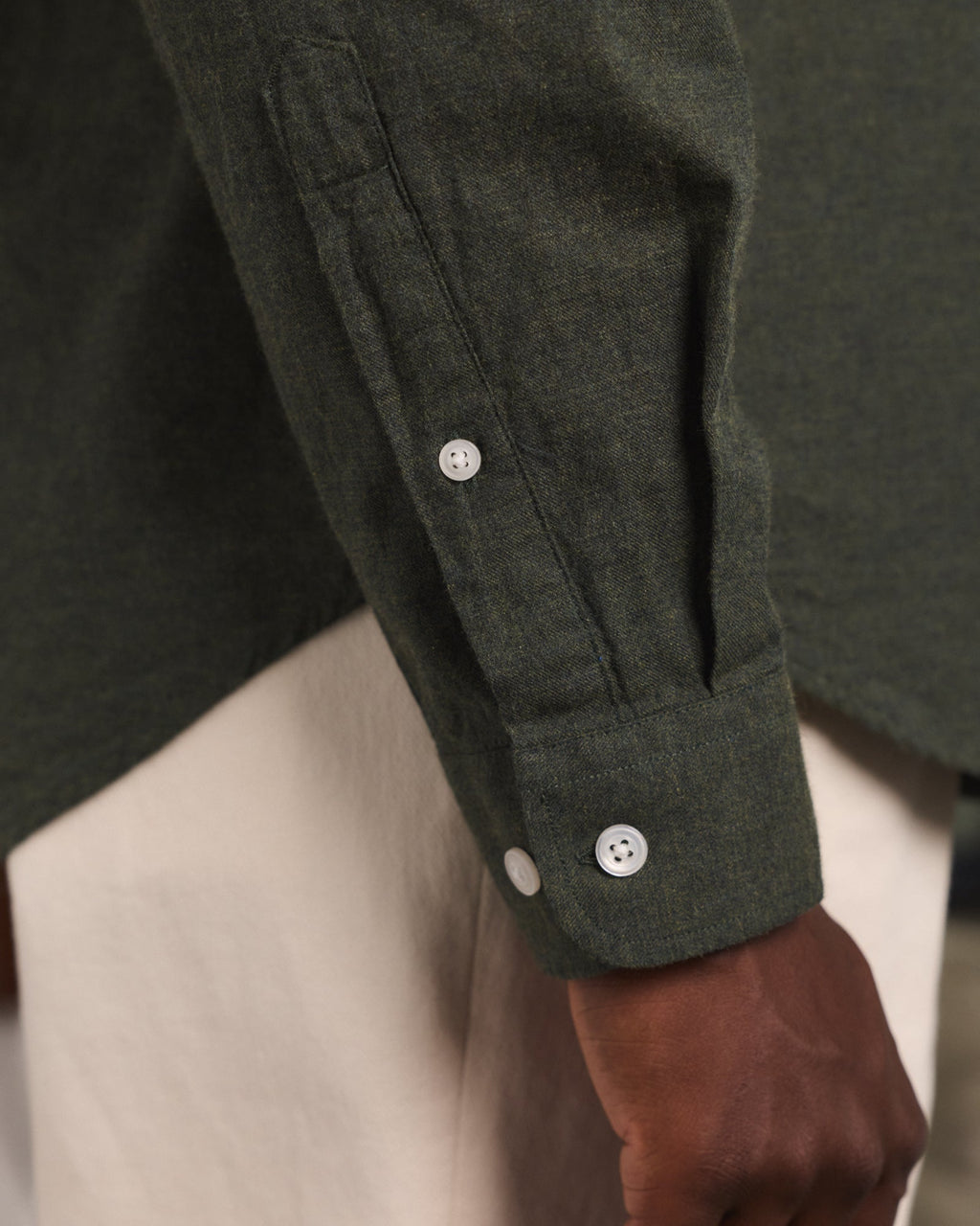 Chemise en flanelle verte à micro-chevrons