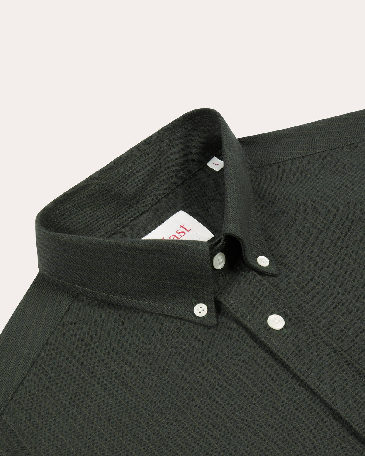 Chemise en flanelle de coton et laine vert rayé