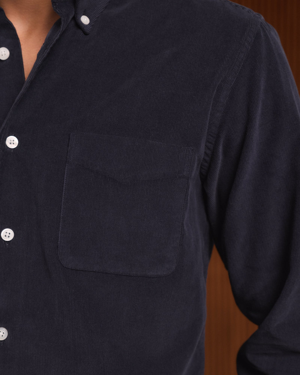 Chemise décontractée en velours côtelé marine