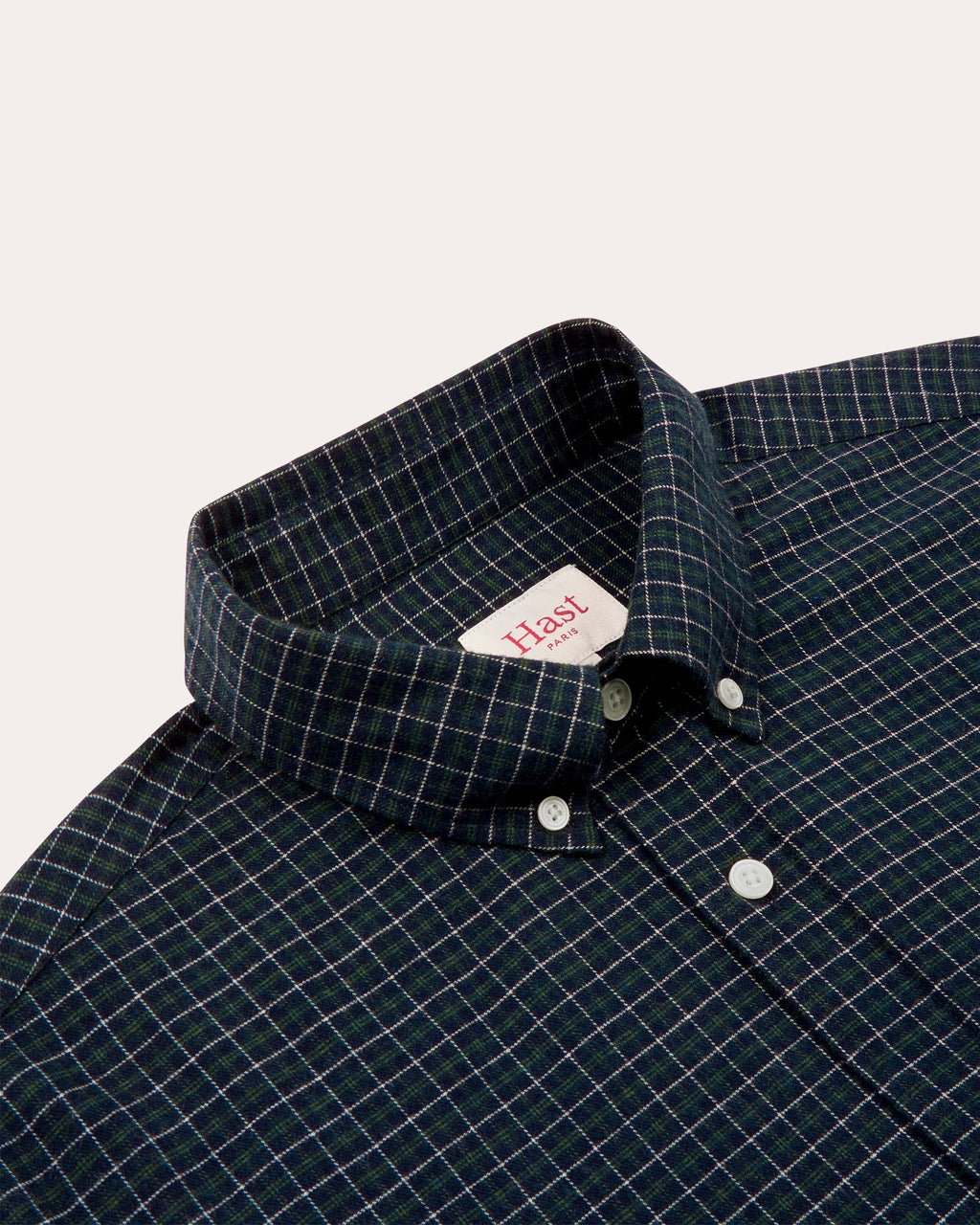 Chemise en flanelle de coton carreaux marine