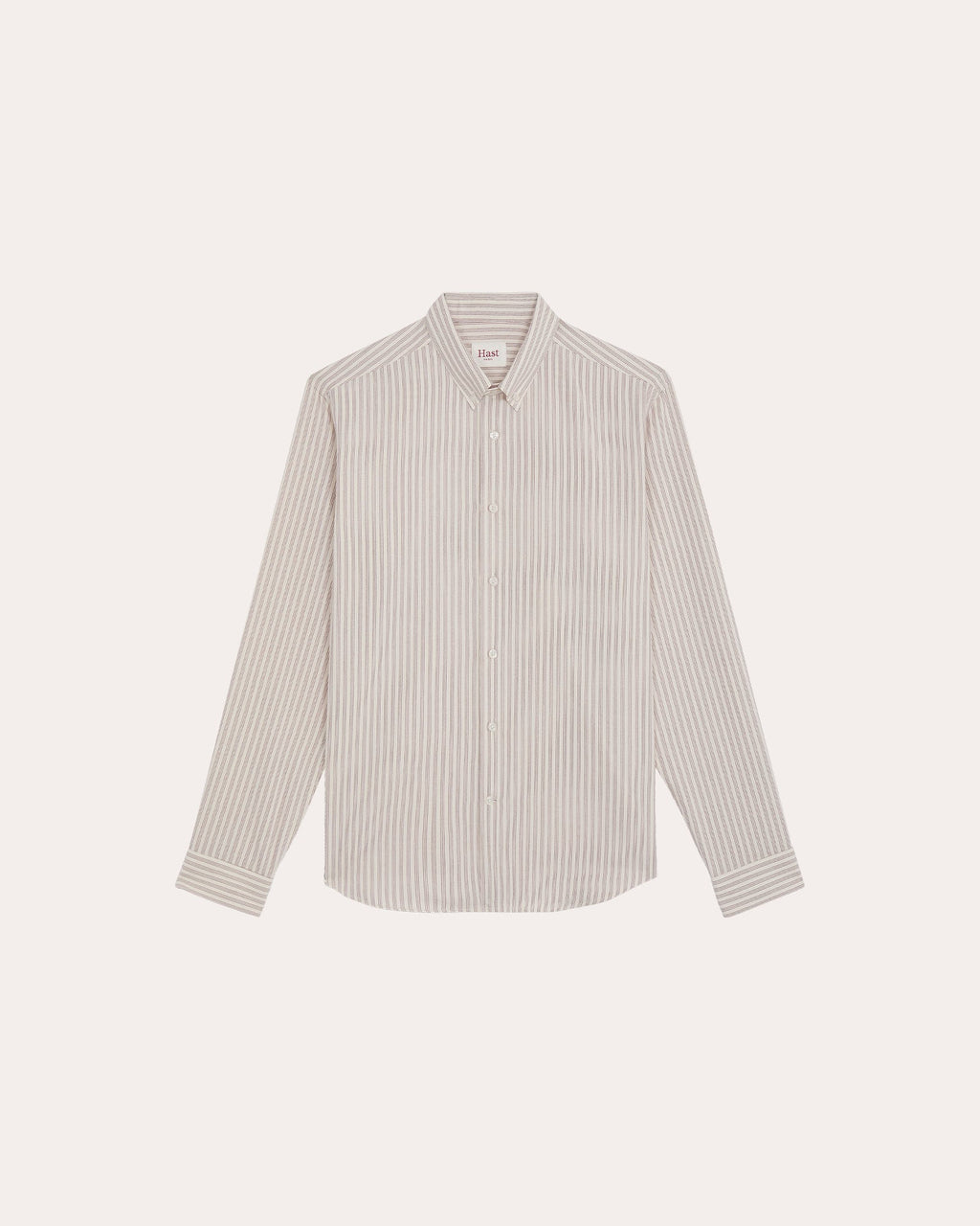 Chemise décontractée en coton rayé bordeaux